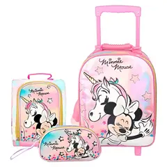 GENERICO - Set 3P Maleta Escolar Artesco Minnie Unicornio
