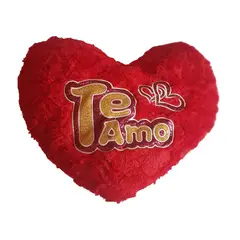 GENERICO - Almohada Cojín rojo de corazón con frases TE QUIERO