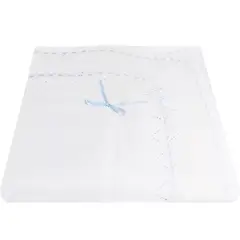 GENERICO - Colcha bebé Hilo Tacto con algodon - Blanco Celeste