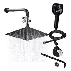GENERICO - Set Completo De Ducha Premium Monocomando Negro