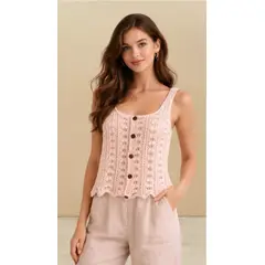 AMA OUTFITTERS - CROP BRIANNA TEJIDO EN HILO