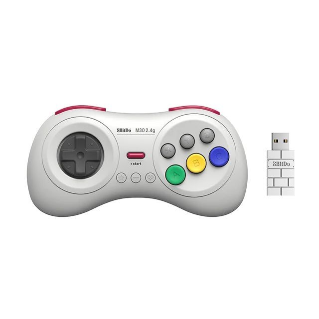 8bitdo-mando M30 24G miniconsola de juegos Controlador Blanco.