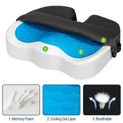 DI ROSSANA - Cojín Ortopédico Original Para Coxis de Gel Viscoelástico 1000gr - Alta Densidad Premium