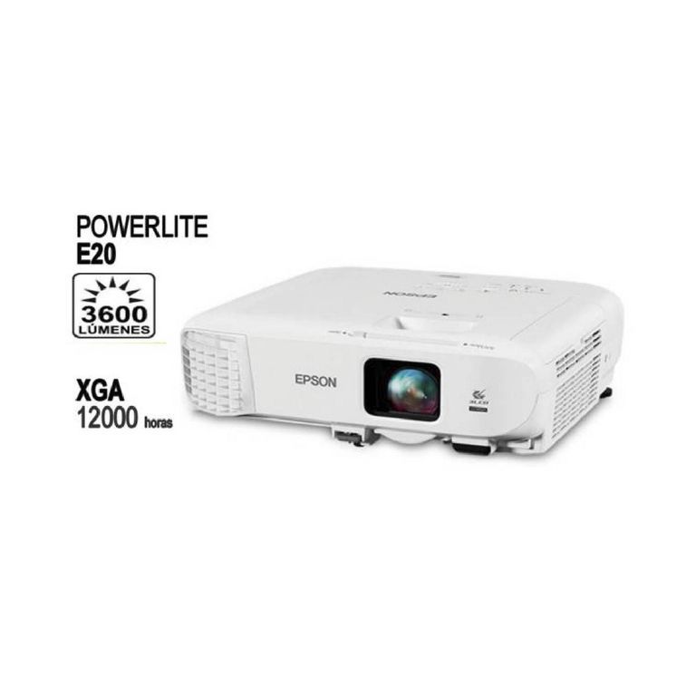 Proyector Epson PowerLite E20, 3400 Lúmenes, 1024x768, XGA..