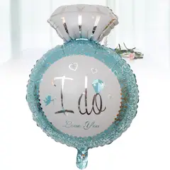 GENERICO - Globo anillo celeste fiesta despedida de soltera 40x28cm