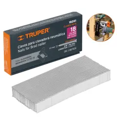Truper - Clavos calibre 18, 15 mm 500 unidades para Clavadora neumática