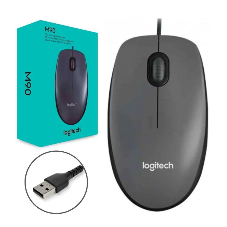 MOUSE M90 DARK MIDNIGHT DPI 1000 USB GRIS Y NEGRO