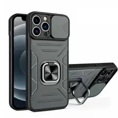 GENERICO - Funda Case para Realme C21Y Robot Gris con Aro y Protector Antishock