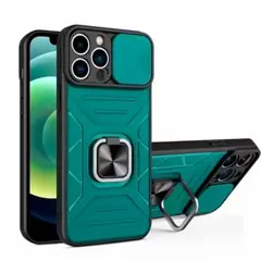 GENERICO - Funda Case de Motorola G100 Robot Verde con Aro y Protector Antishock