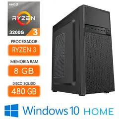 AMD - Computadora RYZEN 3 3200G Ram 8GB SSD 480GB Wind.10 CPU PC