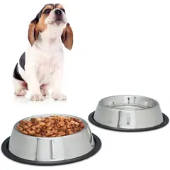 GENERICO - Plato para perros y gatos de acero inoxidable # 4