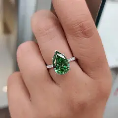 LA TIENDA 88 JOYAS Y ACCESORIOS - La Tienda 88 - Anillo De Compromiso Mujer Bañado Oro 18k - Verde