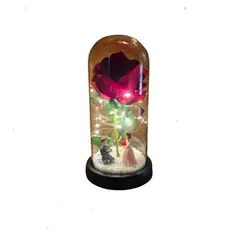 GENERICO - Rosa Eterna Flor Artificial Luz Multicolor