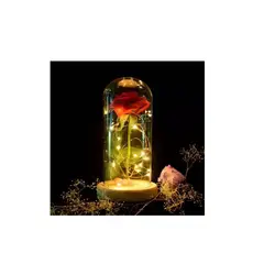 GENERICO - Rosa Eterna Luz Led Flor Eterna Artificial Cupula De Vidrio