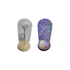 GENERICO - Rosa Eterna Luz Led Flor Eterna Artificial Cupula De Vidrio