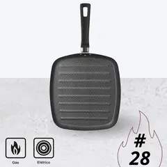 TRAMONTINA - Sartén Bífera Cuadrada Paris De 28cm Antiadherente Negro