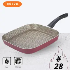 TRAMONTINA - Sartén Bífera Cuadrada Paris De 28cm Antiadherente Rojo