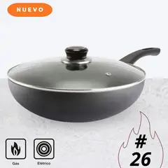 RECORD - Sartén con Tapa de vidro Wok Nº 26 -