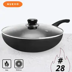 ICHIMATSU - Sartén con Tapa Wok Antiadherente 28 Cm -