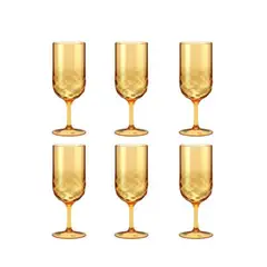 COZA - Set x6 Copas Acrílico 350ml Wave Naranja