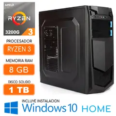 AMD - Computadora RYZEN 3 3200G Ram 8GB SSD 1TB Wind.10 CPU PC