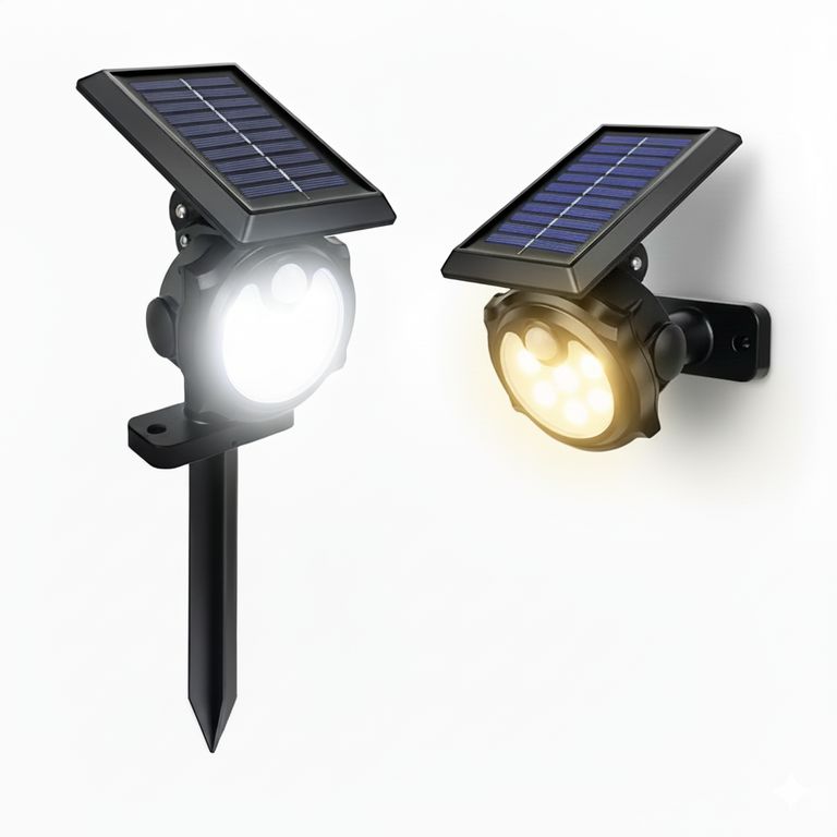 ESTACA SOLAR MULTIUSOS 45W SENSOR DE MOVIMIENTO Y LUZ PERMANENTE