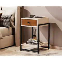 TU MESITA - Velador Industrial Elda Caramelo 1 Cajón