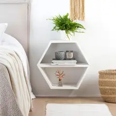 TU MESITA - Velador flotante nordico Sif Hexagonal Blanco