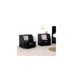 TU MESITA - Velador Moderno Joana Negro 1 Cajón