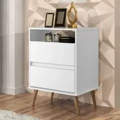TU MESITA - Velador Vintage Greta Blanco 2 Cajones