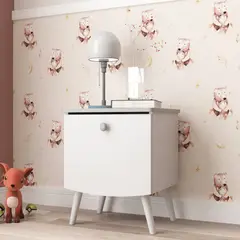 TU MESITA - Velador Vintage Blanco 1 Cajón