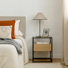 TU MESITA - Velador Industrial 1 cajón Leo color Duna