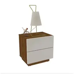 TU MESITA - Mesa de Noche de Melamina Osrava Caramelo Blanco 48X52X37