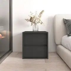 TU MESITA - Velador Clásico 2 cajones Dante color Negro