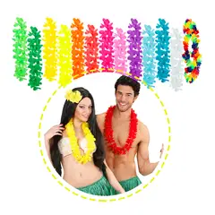 GENERICO - Collar Hawaiano / Colores variados / Tela / 6 unidades