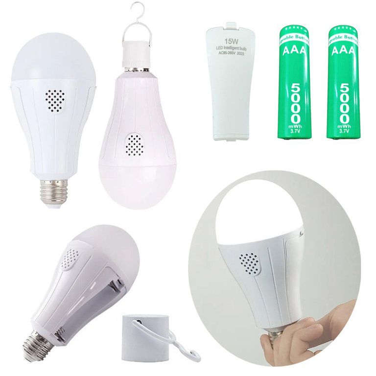 Foco Led 15w Recargable Portátil Emergencia Colgante Blanco camping