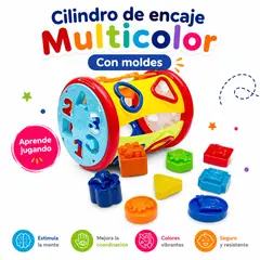 GENERICO - Juego de encaje - Cilindro multicolor con moldes