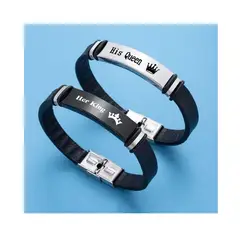 GENERICO - Pulsera pareja grabado King y Queen