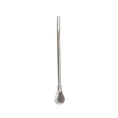 GENERICO - Bombilla plateada para mate o infusiones