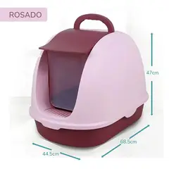 CAT OH - Arenero para Gato cerrado tipo Iglu rosado