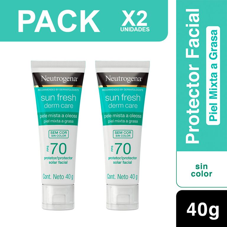 Pack X2 Derm Care Bloqueador Facial Sin Color