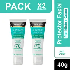 NEUTROGENA - Pack X2 Protector Solar Derm Care Sin Color