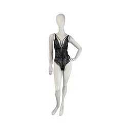 GENERICO - Body negro de encaje recortado con tira ajustable en la espalda