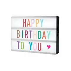 GENERICO - Pizarra Led Letrero Luminoso 96 Letras Cambiables 30 X 23cm
