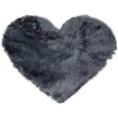 GENERICO - BAJADA DE CAMA CORAZON 100X100CM NEGRO