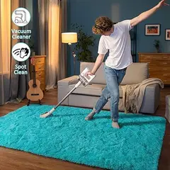 GENERICO - BAJADA DE CAMA RECTAGULAR 100X160CM VERDE AGUA