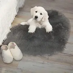 GENERICO - BAJADA DE CAMA CORAZON 100X100CM PLOMO