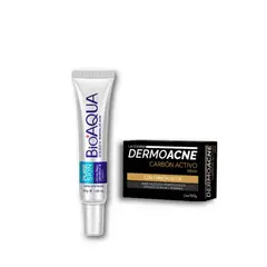 BIOAQUA - Pack Crema AntiAcné y Jabon Dermoacne Jarbon Activado LaCooper
