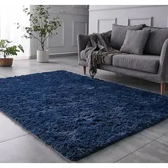 GENERICO - BAJADA DE CAMA RECTAGULAR 100X160CM AZUL MARINO