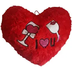 GENERICO - Almohada Cojín rojo de corazón con frases